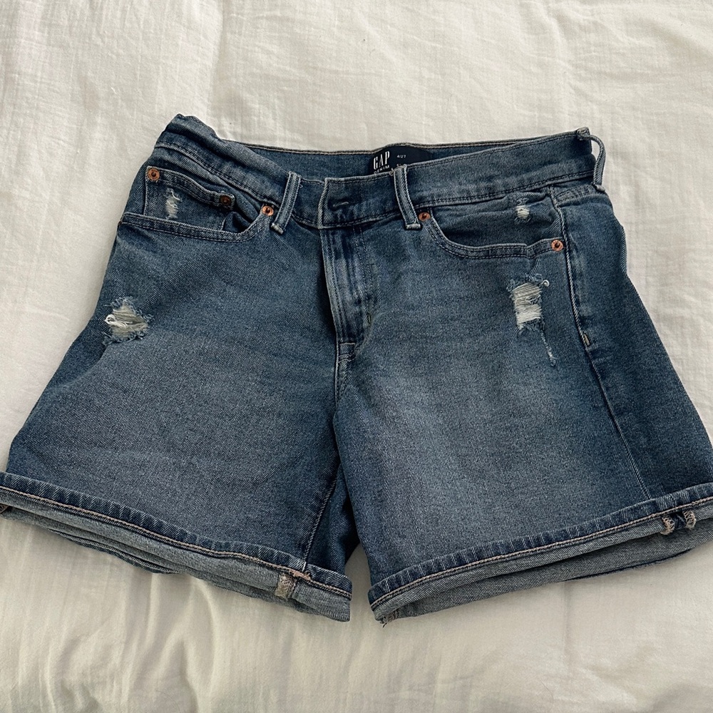 GAP Women's Distressed Blue Jean Shorts